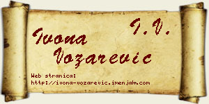 Ivona Vozarević vizit kartica